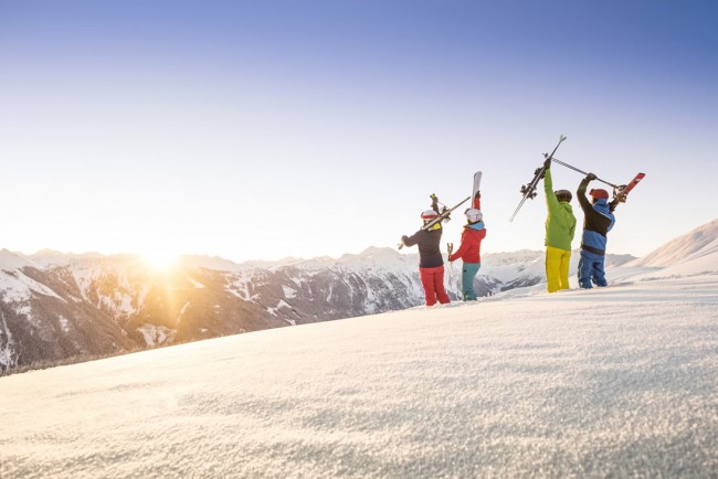 Sonnenuntergang bei der Skitour in Flachaus Bergen